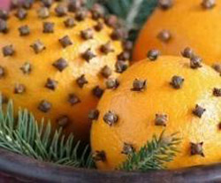 pomander from an orange and cloves
