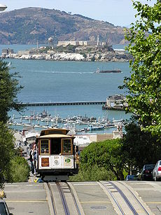 San Francisco Cable Cars going up hill